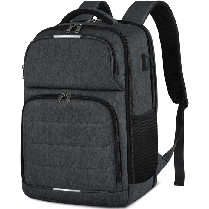 Чоловічий рюкзак NEWHEY для роботи та навчання з USB-портом, водонепроникний, великий, для ноутбука, чорний