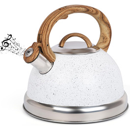 Чайник Belle Vous 3L з текстурованою поверхнею для плити/індукції - нержавіюча сталь, чайник для чаю/кави