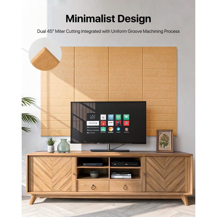 Акустичні панелі Soundsbay самоклеючі для звукоізоляції та шумопоглинання, поліестер, 30×30×0.9 см, гірчично-жовті (12 шт)