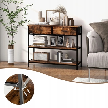 Консольний столик Costway, дуб рустикальний матовий, 100 x 80 x 30 см