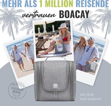 Дорожня косметичка BOACAY Extra Large для жінок, чоловіків та дітей, великий органайзер для аксесуарів та гігієни, колір Quartz Gray