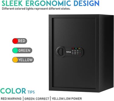Електронний сейф RPNB Luxus Tresor з кодовим замком, 51 л – для дому, офісу, готелю, зберігання грошей та коштовностей