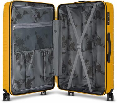 Набір валіз Franky Dallas 3.0 (3 шт.) | Жовтий, TSA-замок, 4 колеса, об'єм 36/60/92 л