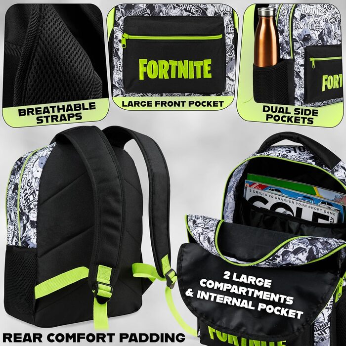 Рюкзак Fortnite для дітей та підлітків: чорний, для школи, спорту та відпочинку. Ідеальний подарунок!