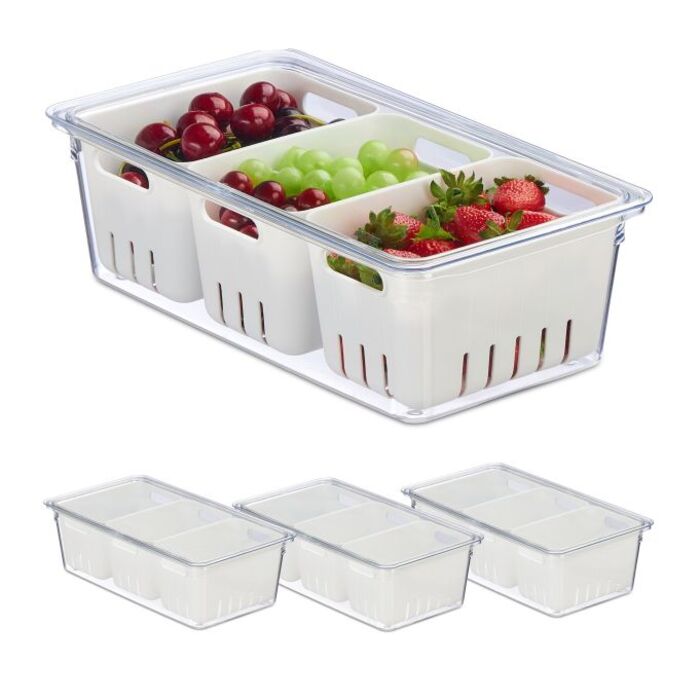 Relaxdays Refrigerator Organizer 4-Piece Set
