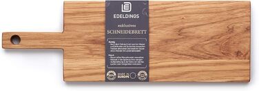Edelding Cutting and Serving Board made of high-quality oak, 30 x 13 cm in size with a practical 10 cm handle | Antibacterial kitchen board | Serving board, breakfast board, solid wood cutting board