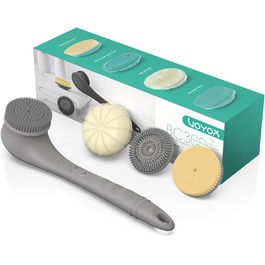 Електрична щітка для спини VOYOR BC300 (сіра): для скрабу та масажу тіла, водонепроникна, USB-зарядка