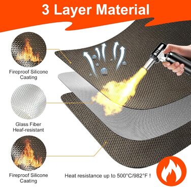 Термостійкий килимок | Силіконовий килимок для захисту від вогню | Килимок під фритюрницю | Килимок під кавоварку | Нековзний, вологостійкий (Коричневий, 40 x 60 см)