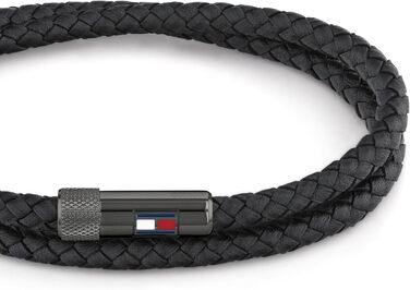 Чоловічий шкіряний браслет Tommy Hilfiger з магнітною застібкою, чорний
