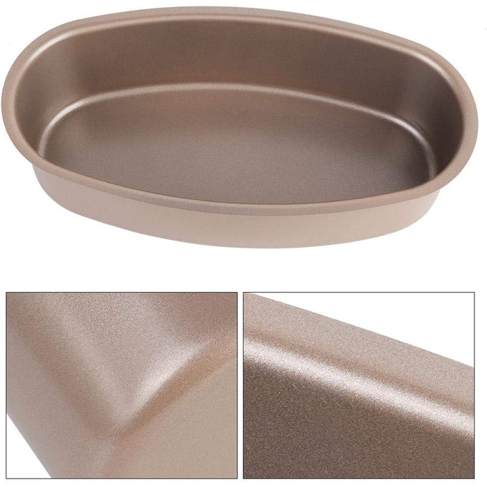TOPINCN Cake Molds, Cheesecake Molds DIY Oval Cake Mold Muffin Mold (Gold)