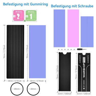 Радіатор охолодження M.2 2280 для SSD, алюміній, з термопрокладками, чорний, для ПК/PS5/PS5 Slim