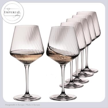 Набір з 6 келихів для білого вина 'London' 460 мл, Crystalline скло, рифлена поверхня. Келихи для Різлінг, Шардоне.