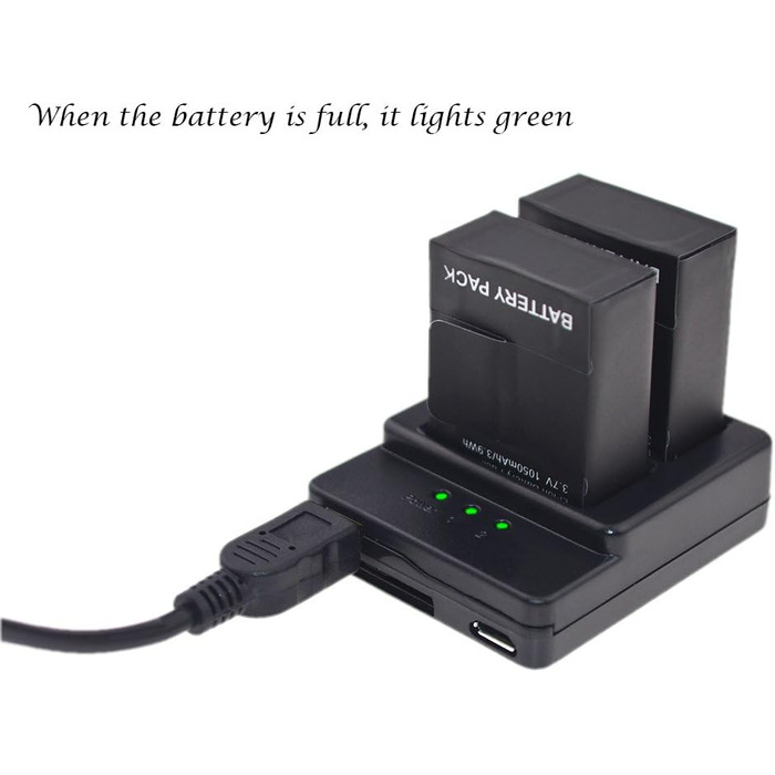 Акумулятор Suptig (2 шт) та подвійний зарядний пристрій для GoPro HERO3 / HERO3+ / AHDBT-301 / AHDBT-302