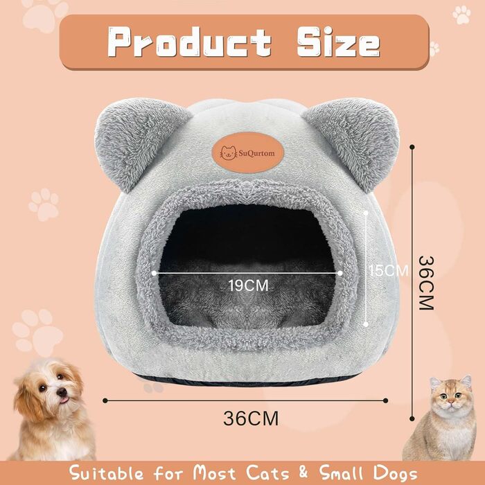 Кігтеточка-будиночок для котів, м'яке ліжко-хатинка, тепла кімната для відпочинку, сірий колір