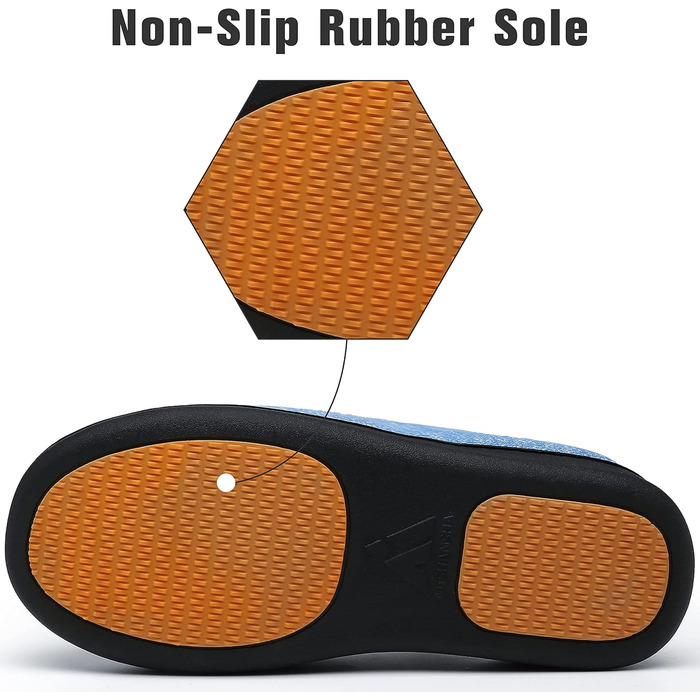 Тапочки домовиті жіночі Mishansha Herren з піною пам'яті, антиковзаючі, розмір 36-49 (Небесно-блакитний, 48 EU)