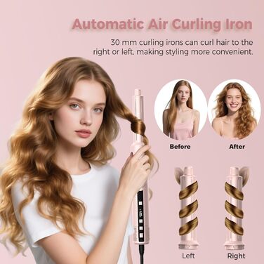 Pro Airbrush Air Styler 6 в 1: Фен-щітка, плойка, стайлер для волосся, 1000W (Червоний)