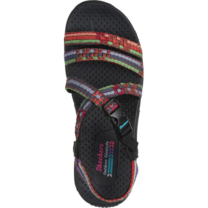 Сандалі жіночі Skechers Reggae Sew Me Boho плетені з ремінцями, чорно-різнокольорові, 36 EU