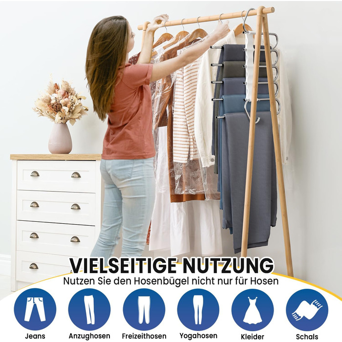 Фальшбугель для штанів DAMITA - 2 шт. (білий) - фальшбугель, органайзер для шафи, штани, джинси, спідниці, шарфи, для жінок та чоловіків