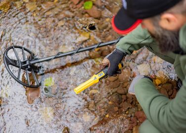 Металевий детектор Nokta Simplex Ultra з карбоновим штативом, пошуковою котушкою 27,9 см та Accupoint Pinpointer, чорний