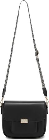 Сумка жіноча Miss Lulu середнього розміру через плече, екошкіра та замша, вінтажний стиль, чорна (2513)