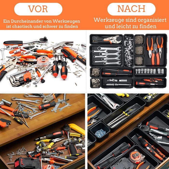 45-Piece Tool Case Empty Organizer Sortierbox, Tool Storage Drawer Organization System Tool Box Organizer, Storage Box Sort Boxes for Small Parts, Screws, Gadgets, Workshop.