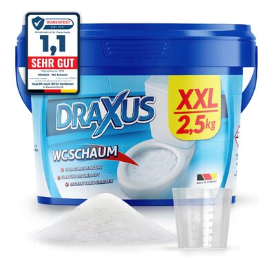 Засіб для чищення унітазу DRAXUS WC Schaum, активна піна проти вапна та сечового каменю, XXL упаковка 2.5 кг