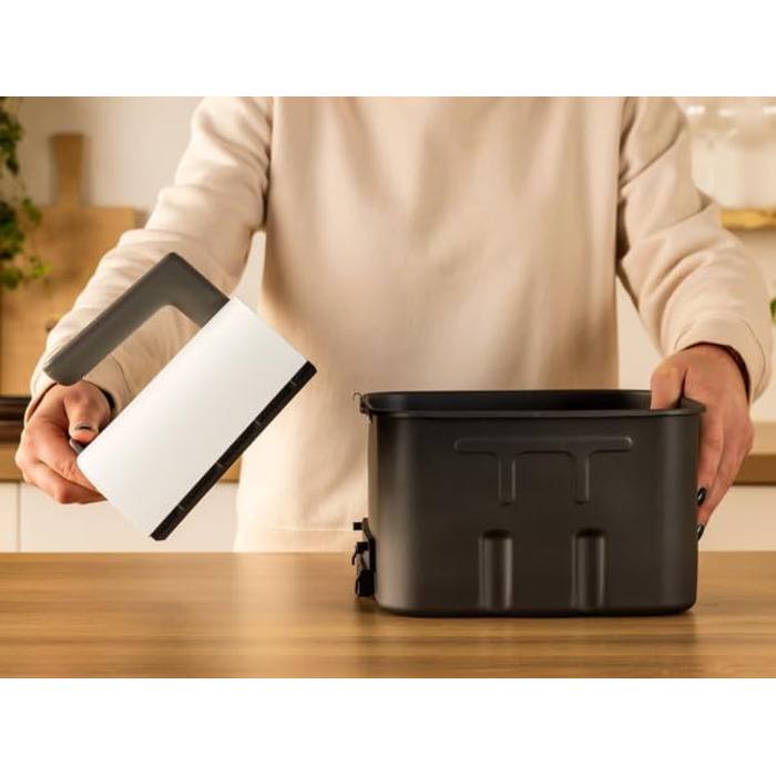 Фритюрниця Tefal Easy Fry Silence 7л, біла - аерофритюрниця з тихим режимом, 10 програм, до 8 порцій EY8421E0