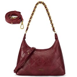 Сумка жіноча через плече крос-боді, PU шкіра, Burgundy Red. Міні-сумка Hobo ретро стилю для побачень, вечірок, прогулянок