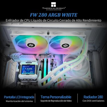 Thermalright Frozen Warframe 240 White ARGB: Рідинна система водяного охолодження CPU для AMD/Intel (LGA1700/AM4/AM5) з LCD-дисплеєм 320x240