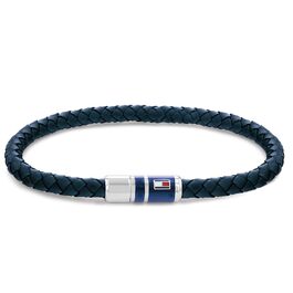 Браслет шкіряний чоловічий Tommy Hilfiger плетене (темно-синій)
