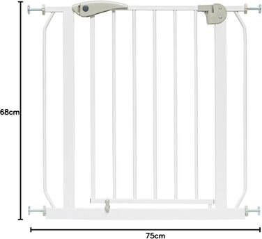 Захист для сходів IB STYLE для дітей - сітка для воріт, бар'єр для тварин, без свердління, білий, 67-75 см