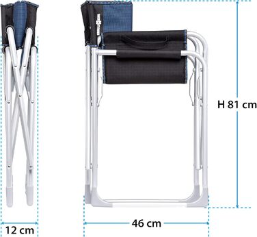 Крісло розкладне Brunner Regista Captain Azzurro/Nero (Чорний/Синій) - комфортне для кемпінгу та відпочинку