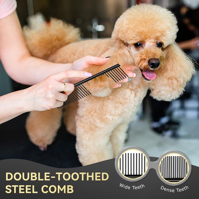 Набір професійних ножиць Nobleza для грумінгу собак та котів, 6 в 1, з нержавіючої сталі 4CR, з гребінцем для догляду за шерстю