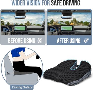 Підвищення для сидіння автомобіля Ajiteogy: ергономічна підставка з memory foam для водія, сумісна з транспортерами