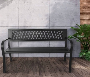 Металева лавка зі спинкою, 125 x 49 см