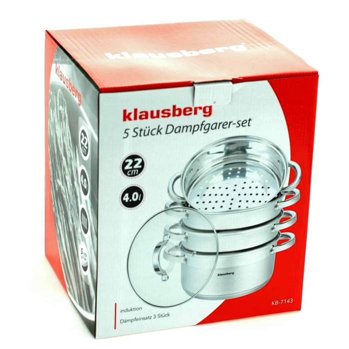 Пароварка Klausberg із нержавіючої сталі, 4,0 л, 1 рівень