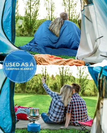 Sportneer Summer Sleeping Bag - Lightweight, Waterproof Camping Sleeping Bag for Hiking, Backpacking & Travel (Blue)