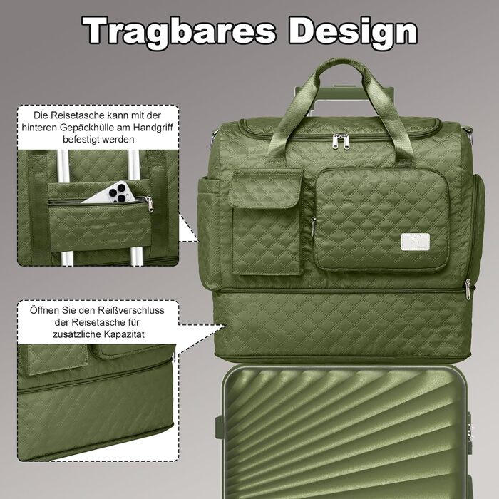 Набір валіз Joyway 6шт з жорстким корпусом, легкий, з 4 колесами та TSA-замком. Включає багатофункціональну сумку та косметичку. Колір: зелений