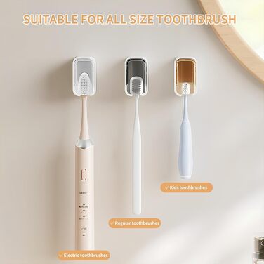 Настінний тримач для зубних щіток, для ванної кімнати, міцний самоклеючий органайзер, 2 шт сірого кольору, 2 шт прозорі