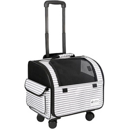 Транспортна сумка для собак та котів Galatée з колесами, розкладний рюкзак-переноска для тварин, сумісна з авіакомпаніями, з дихаючою сіткою (білий)