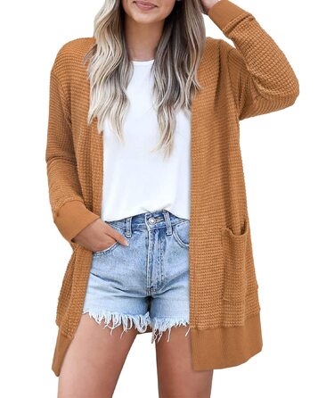 Кардиган жіночий в'язаний STYLEWORD Daen Langar Soer (XL, карамельний) з кишенями
