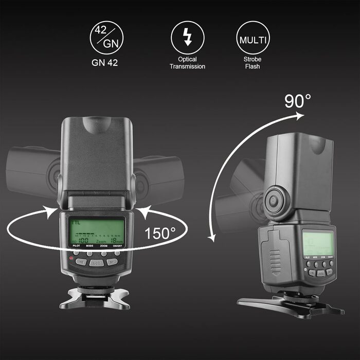 Спалах Meike MK430 TTL для Nikon: сумісний з D7100, D5300, D5200, D3500, D3100, D600, D800, D3200, D90, D80, D300, D7500, D780 та інші моделі