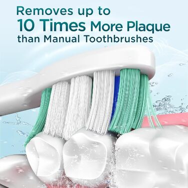 Електрична зубна щітка звукова для дорослих та дітей з 5 режимами, кейсом для подорожей, 8 насадками, акумулятором 60 днів, таймером (Теплий білий)