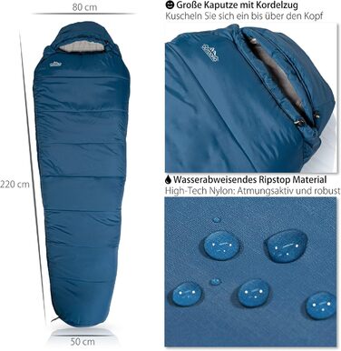 Спальний мішок Outdoro 3-4 сезони для кемпінгу та відпочинку на природі (чоловічий, жіночий)