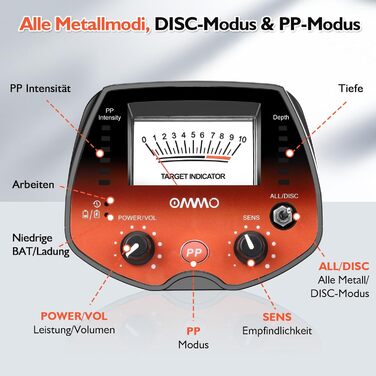 Металодетектор OMMO Pro для дорослих та дітей, USB, водонепроникний, 3 режими, преміум-якість