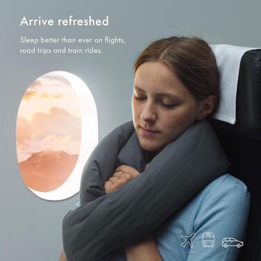 Huzi Design Infinity Pillow - Travel Pillow Neck Pillow Ideal for Travel Office Design Soft Neck Support Pillow (Navy Blue)