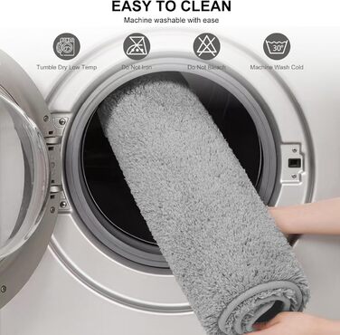 Килимок для ванної кімнати 40x60 см, антиковзаючий, м'який, швидковисихаючий, з високим ворсом, з мікрофібри, для ванни, душу та ванної кімнати (темно-сірий)