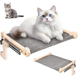 Підвісне ліжко для котів на підвіконня, 45x36 см, міцне, до 40 кг, з тканини льон