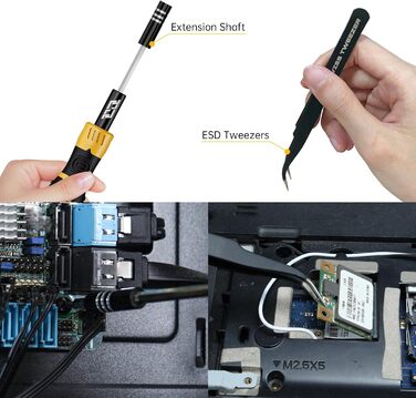 JAKEMY Mini Електродриль E21-B: Набір для дрібної механіки з регулюванням крутного моменту, LED-підсвічуванням та USB-C зарядкою