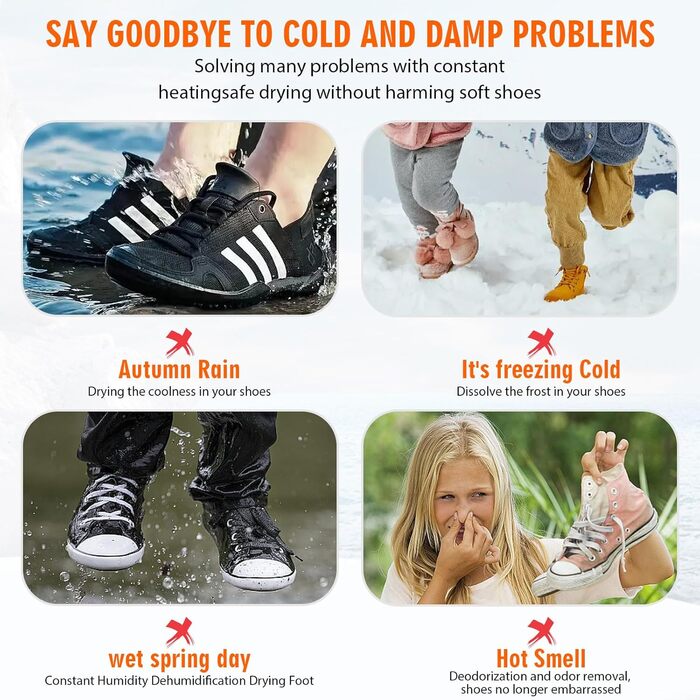 Електричний сушильник для взуття, портативний, 360° сушіння, сушильник для черевиків, антибактеріальний, для гірськолижного взуття, кросівок, шкарпеток, футбольних чобіт